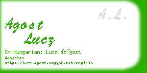 agost lucz business card